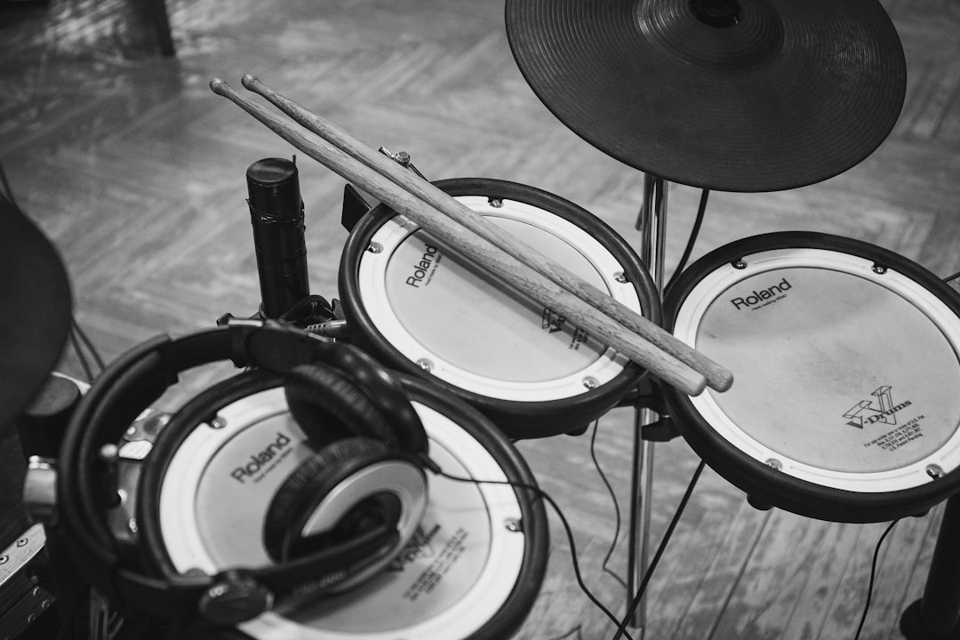 Drummer performing confidently